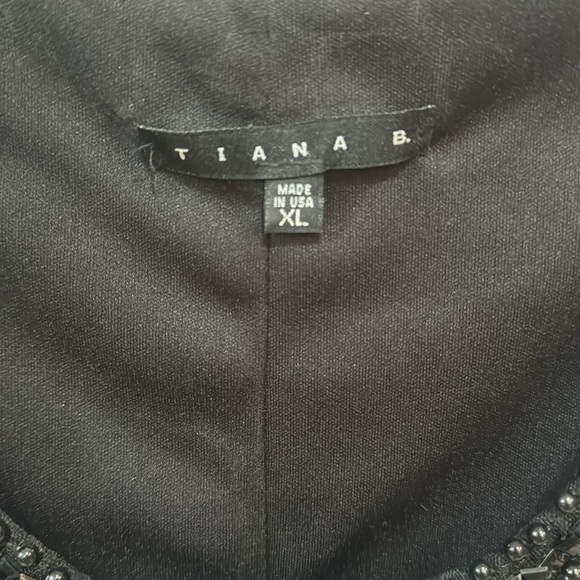 Embellished White dress black polka Dots XL Tiana B Scoop Neck Shift Preowned - Picture 3 of 10